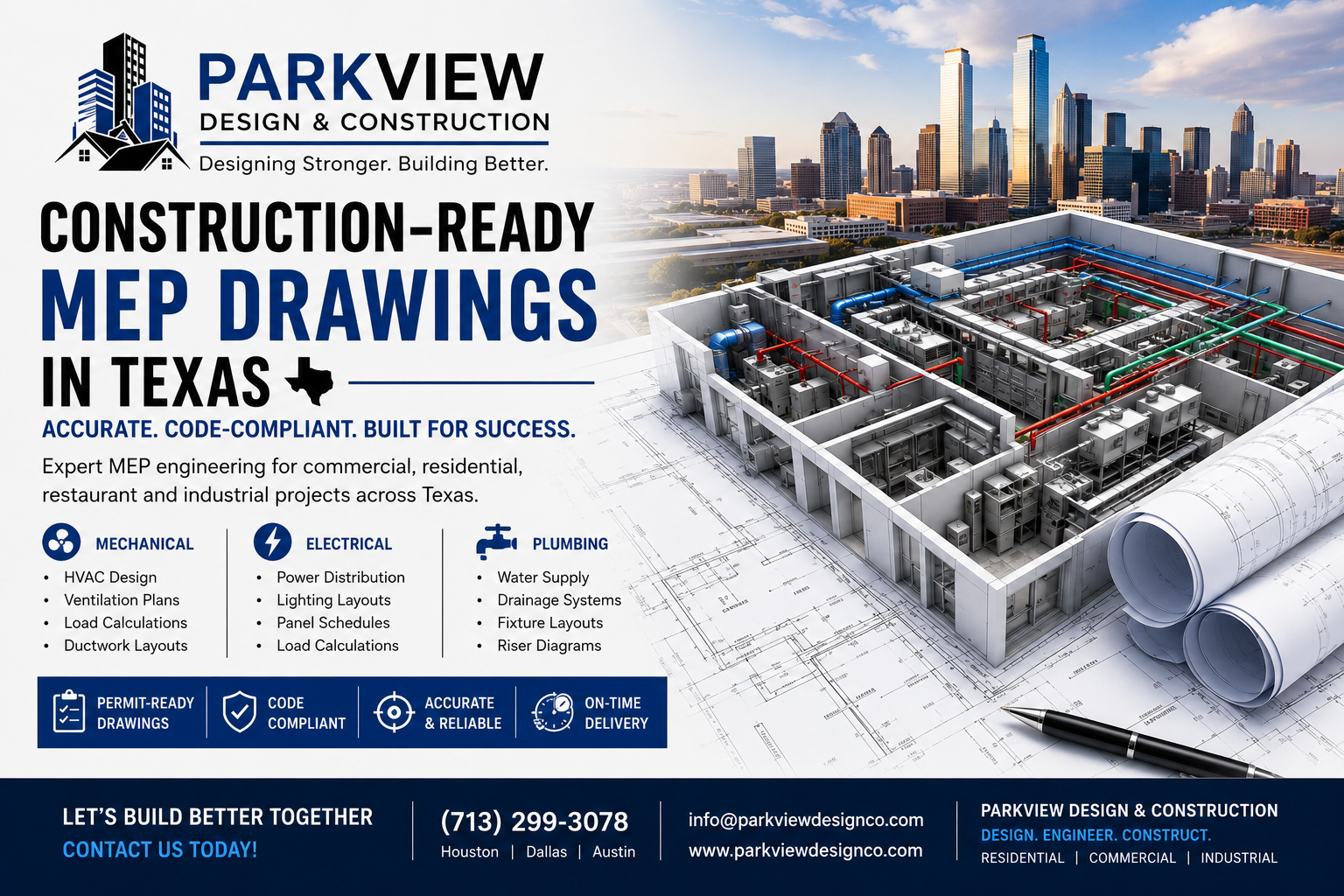 Construction-Ready MEP Drawings