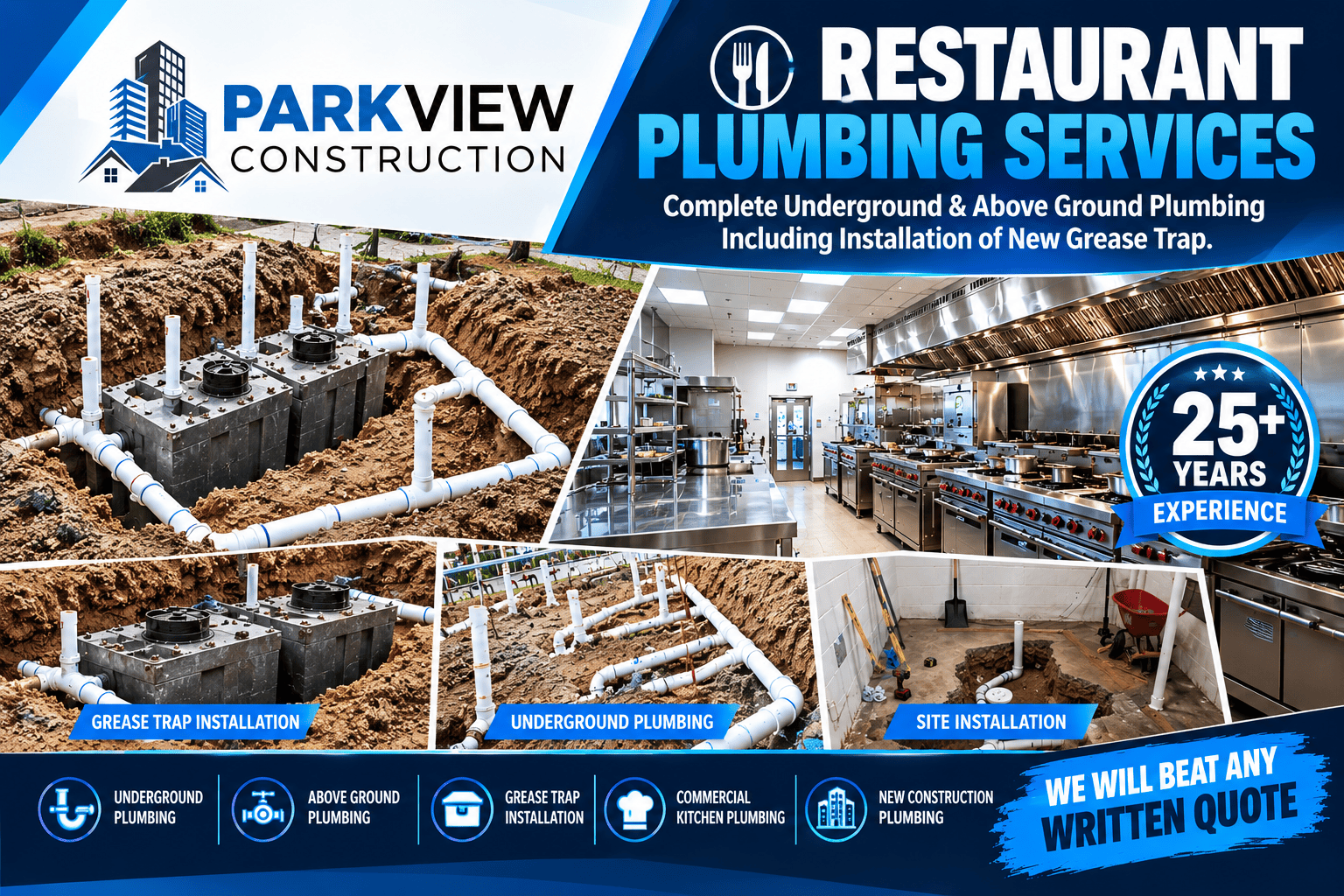Restaurant Plumbing Services for New Construction & Remodeling