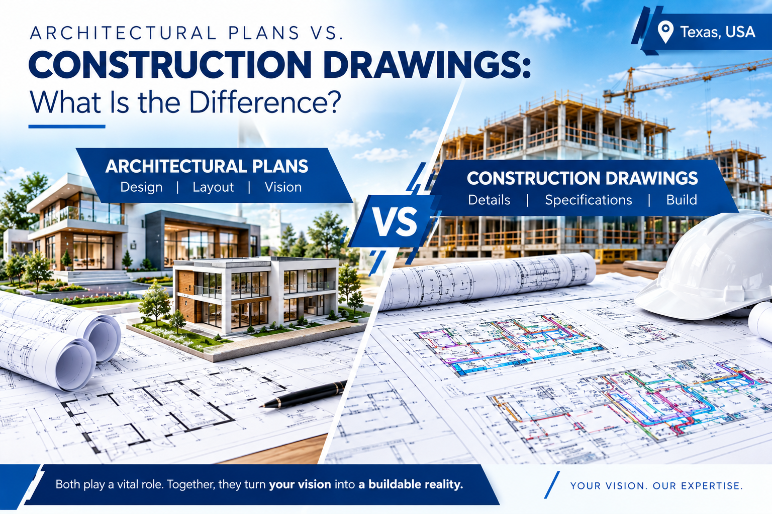 Architectural Plans vs. Construction Drawings